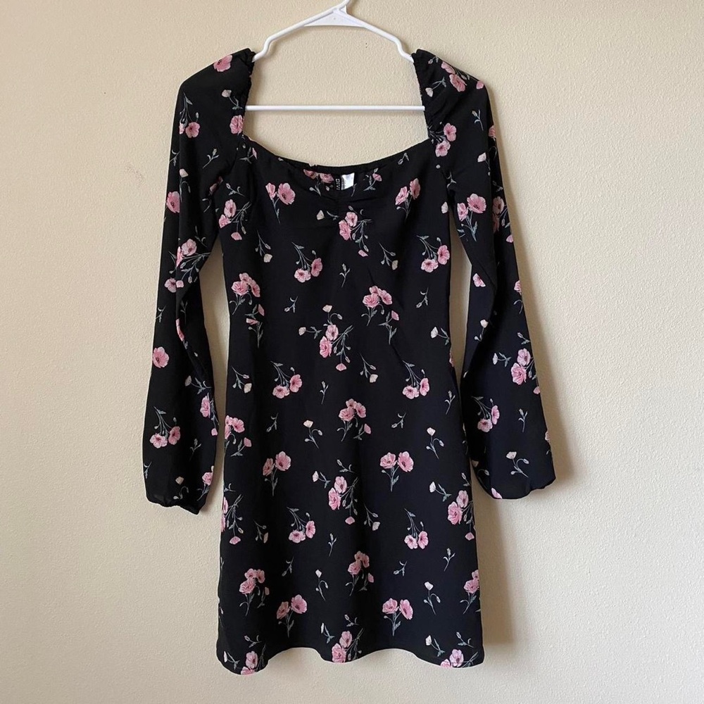 Floral Black Dress